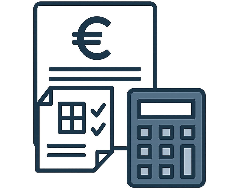 Documentos superpuestos junto a calculadora